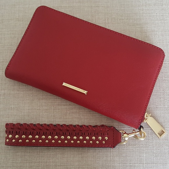 Rebecca Minkoff Handbags - Rebecca Minkoff Red Saffiano Leather Tech Wallet